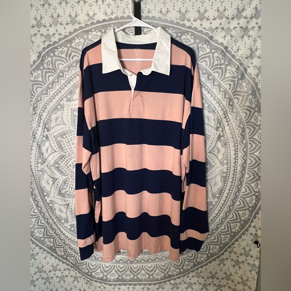 Pink and Navy Striped Shirt Size 2XT